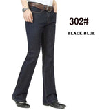 Summer Thin Men's Flared Leg Jeans High Waist Long Flare Jeans Bootcut Blue Jeans Hommes bell bottom jeans MartLion   