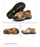 Vancat Genuine Leather Men's Sandals Summer Beach Outdoor Casual Sneakers shoes Mart Lion   