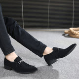 Men's Dress Shoes Style Suede Leather Social Sapato Oxfords Flat Work Paty Wedding Mart Lion   