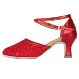 modern Ballroom Salsa tango dance shoes girls women's ballroom MartLion Red-6    7cm 36 