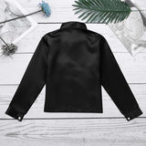 Kids Boys Shiny Sequin Long Sleeve Shirt Choir Jazz Dance Child Stage Performance Dance Top Rave Outfit MartLion   