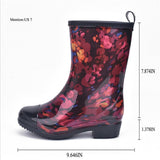 Women Boots Waterproof Ladies Ankle Floral Female Shoes Spring Autumn Rainboots Mart Lion   