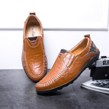 Men's Light Casual Shoes Luxury Brand Genuine Leather Loafers Moccasins Breathable Slip On Boat Mart Lion Auburn 6 