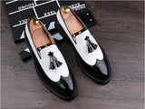 Men's Crocodile Grain Leather Lace-Up Casual Shoes Tassel Loafers Moccasins Vintage Carved Brogue Mart Lion   