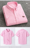 short sleeve 100% cotton oxford soft regular fit summer men's casual shirts Mart Lion   