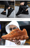 Suede Sneakers Men's Lightweight Casual Shoes Popular Breathable Outdoor Flat Mart Lion   