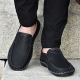 Handmade men's Casual Shoes Soft Breathable Genuine Leather Loafers Flats Footwear Mart Lion   