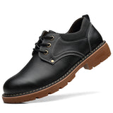 Autumn Men's Leather Shoes Brogue Casual safety Genuine Leather Work Casual Sneakers Mart Lion   