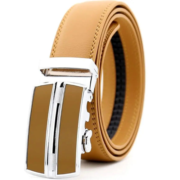 Men's Belt Genuine Leather Belts Metal Automatic Buckle Cowhide Belts Waist MartLion   