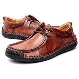 Men's Driving Shoes Cow Leather Loafers Handmade Casual Breathable Moccasins Flats Mart Lion   