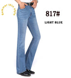 Summer Thin Men's Flared Leg Jeans High Waist Long Flare Jeans Bootcut Blue Jeans Hommes bell bottom jeans MartLion 817 40 