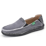 Low Price Men's Breathable Casual Shoes Jeans Canvas Slip Flats Loafer MartLion grey 7 