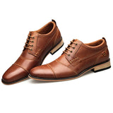 Men Dress shoes  Leather Man Business shoes Men's Wedding shoes Casual MartLion Brown Dress shoes 10 CHINA