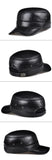  Men's Spring Winter Genuine Leather Black Brown Flat Baseball Caps 54-62 cm Size Outdoor Snapback Golf Hat MartLion - Mart Lion