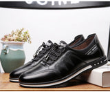 Men's Breathable Casual Shoes Non-Slip Leather Lightweight Flat Walking Sneakers Mart Lion   
