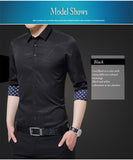 Luxury Brand Men's Dress Shirts Long Sleeve Geometric Print Social Shirt Handsome Blouse Mart Lion   