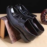 Mazefeng Spring Men's Leather Shoes Flats Round Toe Office Dress MartLion   