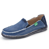 Low Price Men's Breathable Casual Shoes Jeans Canvas Slip Flats Loafer MartLion blue 7 