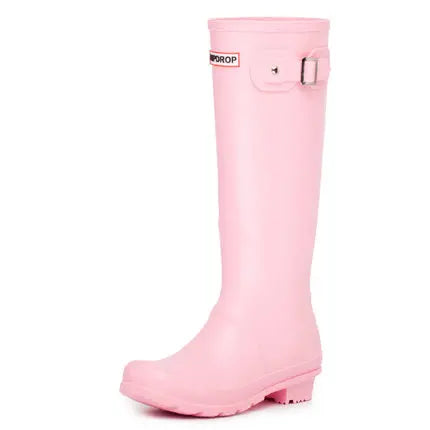  Ladies Waterproof Rain Boots Female Knee-high Fashion Women Rubber Rain Boots Girls  Shoes Rainboots PVC MartLion - Mart Lion