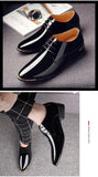 Men's Patent Leather Shoes White Wedding Black Leather Soft Dress Mart Lion   