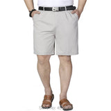 Men Shorts Middle Aged Cotton Thin Straight Casual Father Khaki Grey Black White Male Summer MartLion   