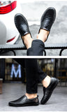 Men's Light Casual Shoes Luxury Brand Genuine Leather Loafers Moccasins Breathable Slip On Boat Mart Lion   