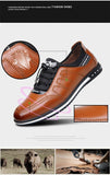 Men's Breathable Casual Shoes Non-Slip Leather Lightweight Flat Walking Sneakers Mart Lion   