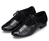 Ballroom dancing shoes Men's Latin tango Square Genuine leather Low heel MartLion   