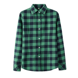 Women's Shirts and Winter female shirt plaid shirt women slim long sleeve cotton Blouse top female outerwear MartLion   