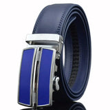 Belts Men's Genuine Leather Luxury Waist Strap Blue Automatic Buckle Jeans Belts MartLion 03 125cm 