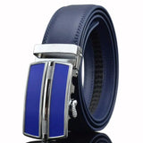 Belts Men's Genuine Leather Luxury Waist Strap Blue Automatic Buckle Jeans Belts MartLion