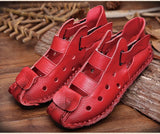 Summer Soft Bottom Flat Leather Shoes Casual Women Sandals Tunnel Vintage Handmade spring Mart Lion   