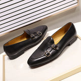 Leather Men's Loafers Monk Strap Wedding Party Casual Dress Shoes Summer Footwear Men MartLion   