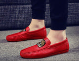 Men's Leather Casual Shoes Spring Summer Trend Lightweight Tiger Embroidery Cool Loafers Driving Mart Lion   