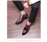 British Style Men's Classic Formal Shoes Pointed Toe Retro Bullock Design Men's Oxford Dress Mart Lion - Mart Lion