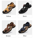 Genuine Leather Men's Shoes Summer Sandals Outdoor Beach And Slippers Mart Lion   