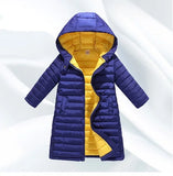 Winter Outerwear Jacket For Boys Girls Clothes Cotton-Padded Hooded Kids Coat Children Clothing Parkas Soft Thin MartLion Blue 4T 