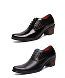 Dress Shoes Men's Hight Increase 6CM Mens Wedding High Heels Formal Dresses Footwear MartLion   