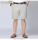 Men Shorts Middle Aged Cotton Thin Straight Casual Father Khaki Grey Black White Male Summer MartLion   