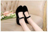 Spring Women Pumps Black Red Low Heel Shoes Mary Jane Nude Pumps Ladies Cloth Comfort Pumps Lady Heels MartLion   