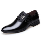 Men's Wedding Dress Shoes Black Brown Oxford Formal Office British Lace-up Footwear MartLion Lace up Black 6 