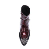 Ankle Patent Leather Double Buckles Men's Shoes Cowboy Chelsea Western Motorcycle Rivets Boots Dress Mart Lion   