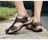 Genuine Leather Men's Shoes Summer Sandals Slippers Mart Lion   