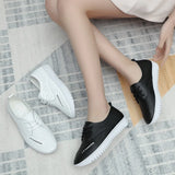 Genuine Leather Women casual sneakers shoes ladies flats canvas moccasins loafers Wedding footwear MartLion   