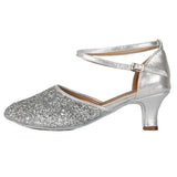 modern Ballroom Salsa tango dance shoes girls women's ballroom MartLion Silver-5    5cm 36 