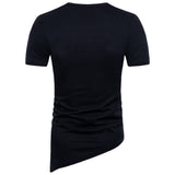 Men's irregular design hip hop punk t shirt tops lacing slim fit tee shirts gothic style tee nightclub stage Mart Lion   