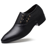 men's leather shoes luxury dress shoes office loafers casual wedding Mart Lion black 6 