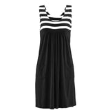 striped dress  summer dress  loose simple sleeveless dress women's clothing MartLion   