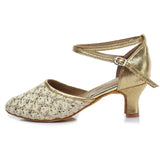 Ballroom Salsa tango dance shoes girls women's MartLion Gold 5cm 34 