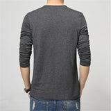 Autumn T Shirt Men's Oversize Oversized Long Sleeve Henry Collar Cotton Slim Fit Tops Mart Lion   